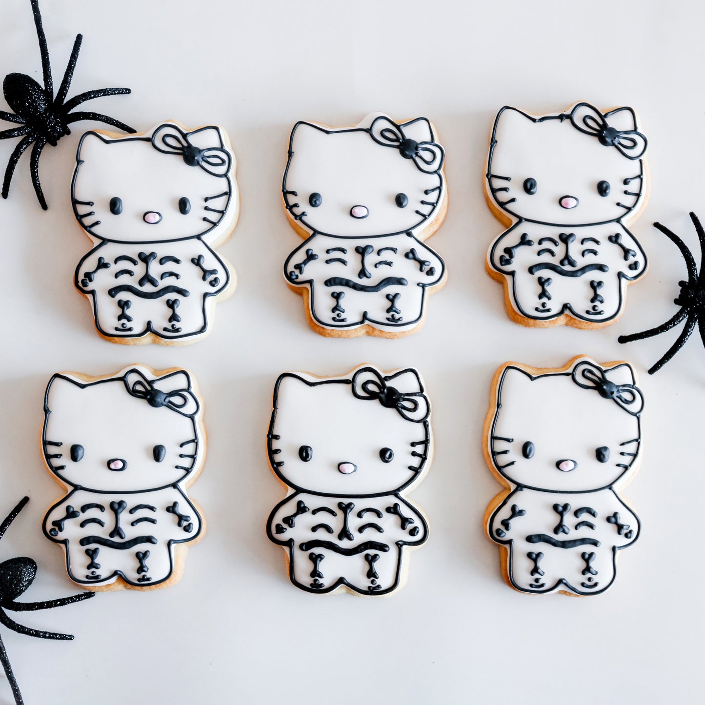 6 Hello Kitty Skeleton Sugar Cookies