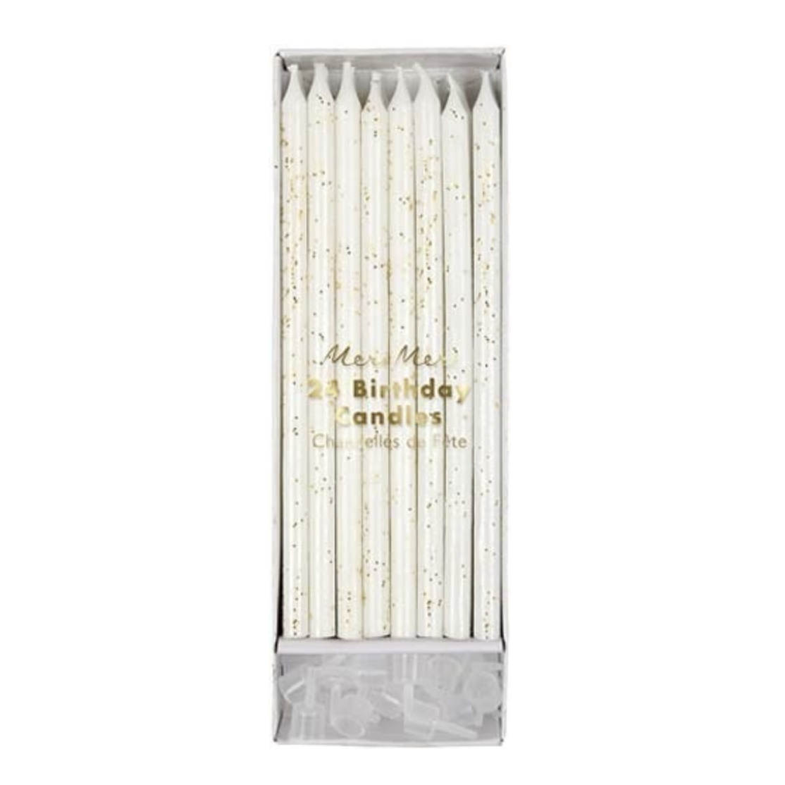 5.75” White and Gold Candles