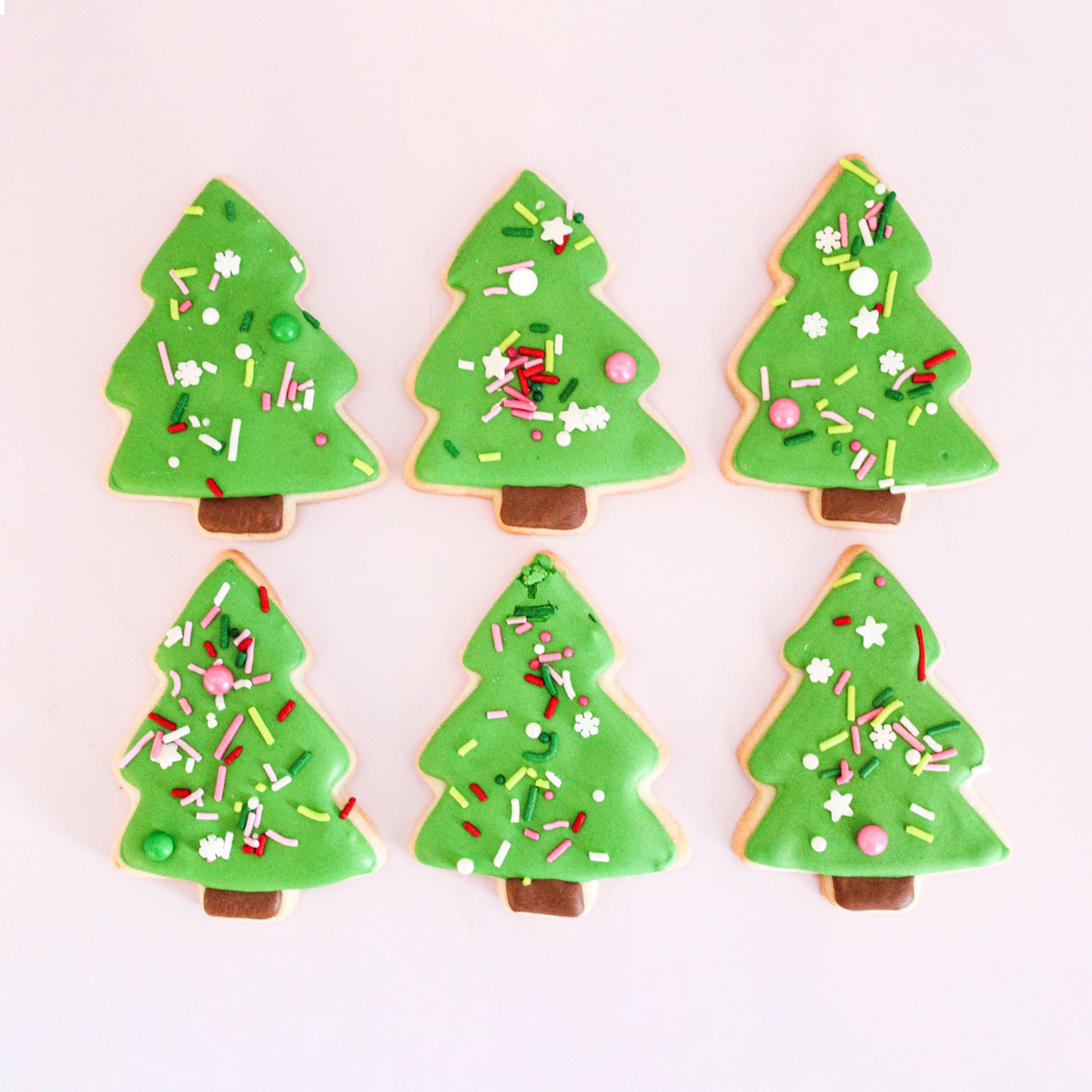 6 Christmas Tree Sugar Cookies