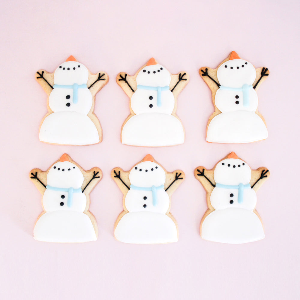 6 Happy Snowman Sugar Cookies