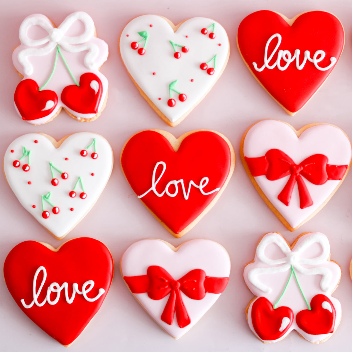 6 Valentine Sugar Cookies