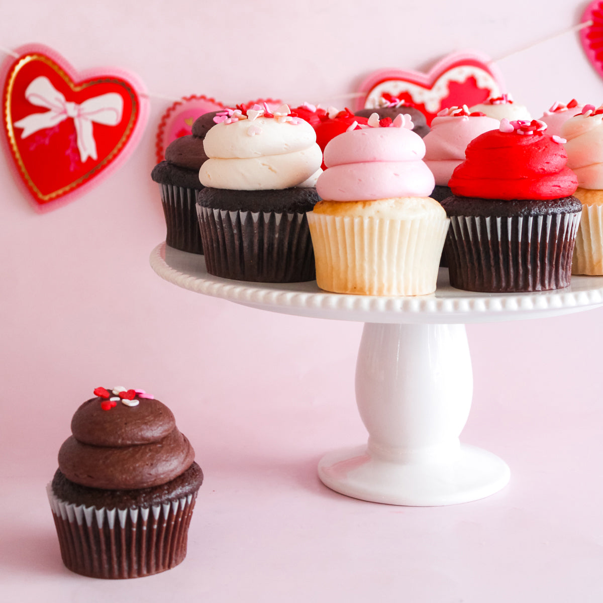 12 Large Valentine Cupcakes