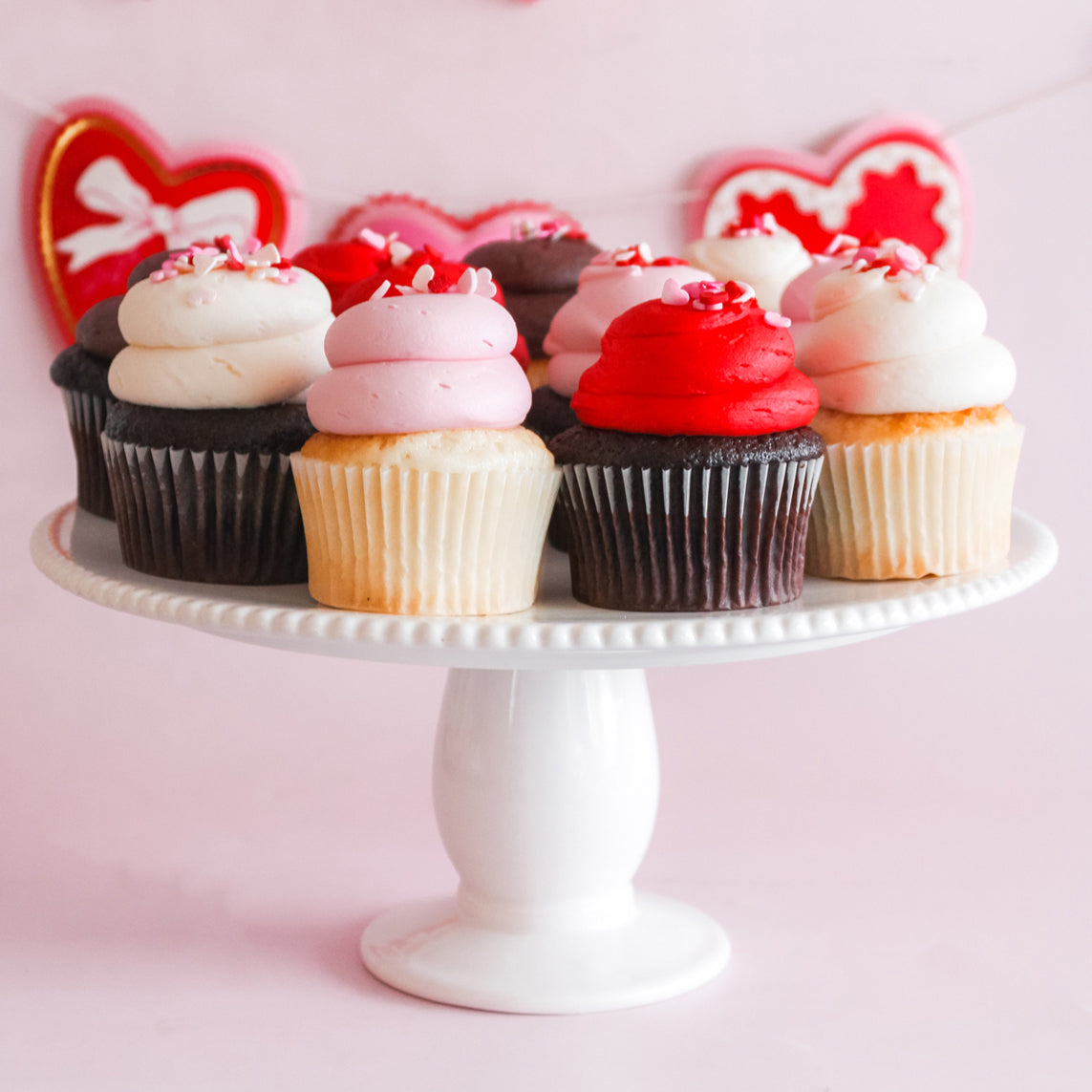 12 Large Valentine Cupcakes