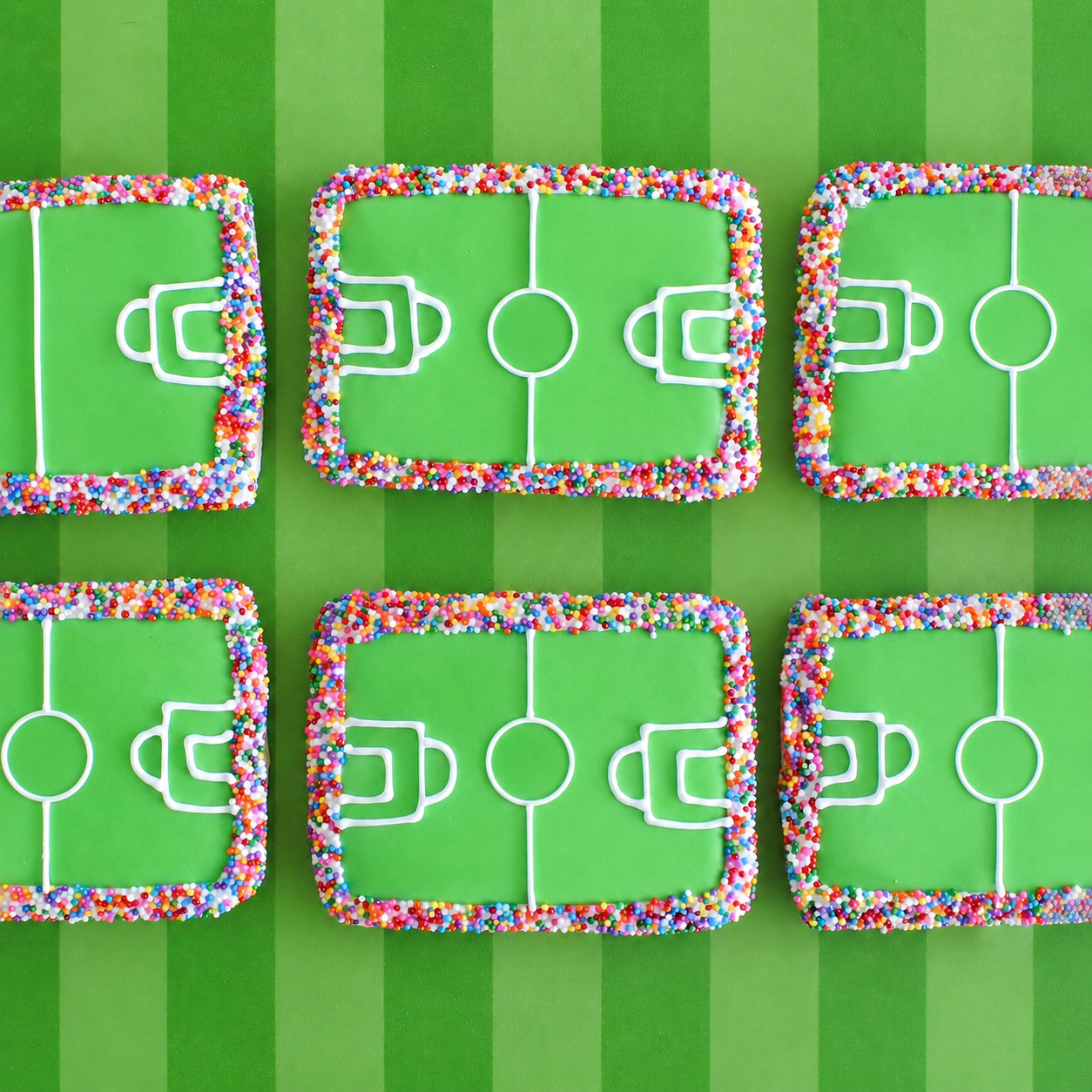 6 Soccer Pitch Sugar Cookies