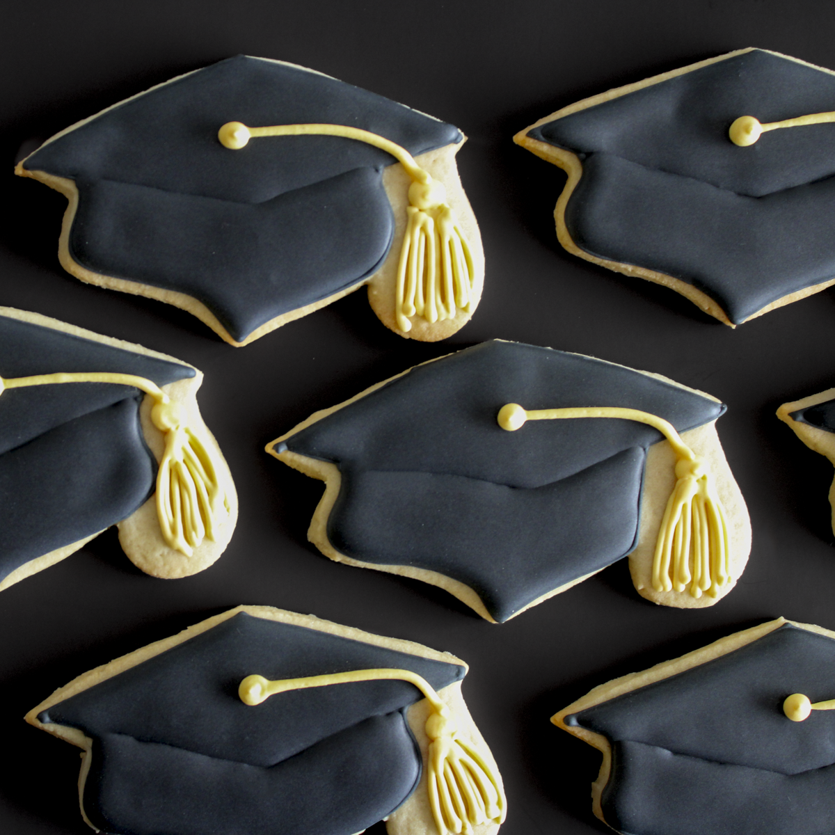 6 Grad Cap Sugar Cookies