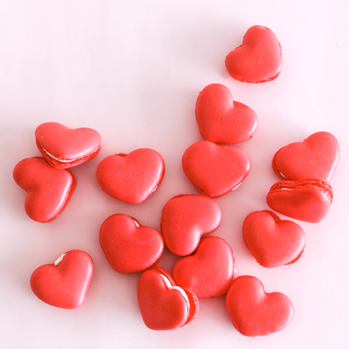 6 Heart Shaped Macarons