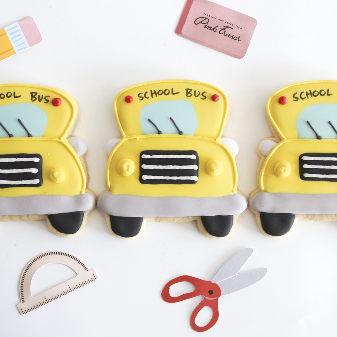 6 School Bus Sugar Cookies
