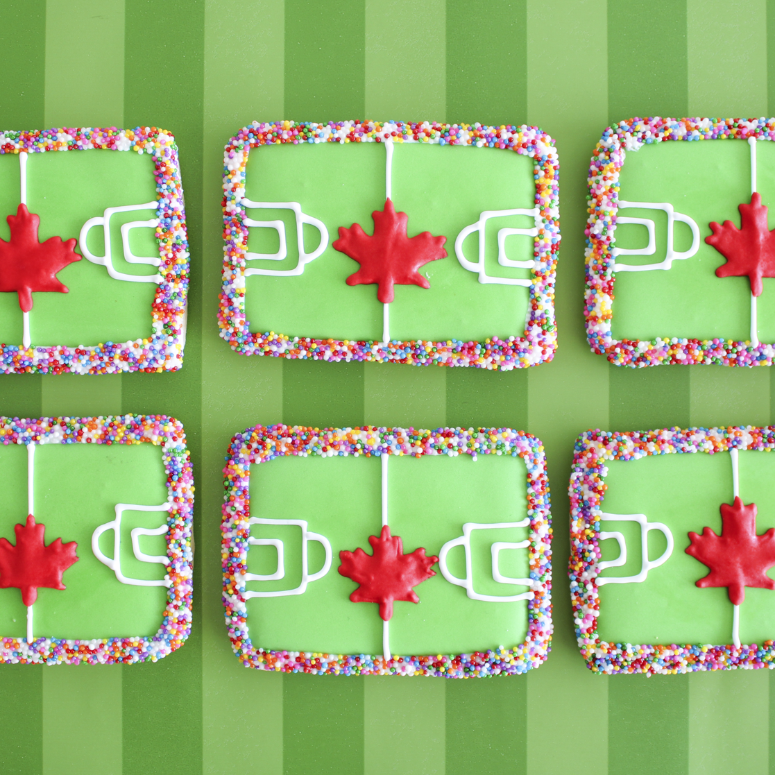6 Soccer Pitch Sugar Cookies