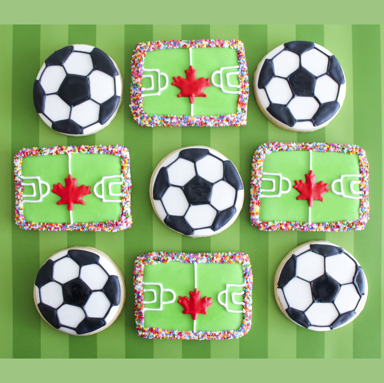 6 Soccer Sugar Cookies