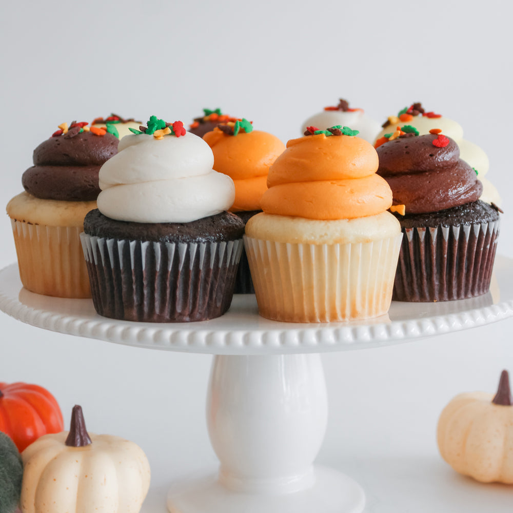 
                      
                        6 Large Fall Chocolate and Vanilla Cupcakes
                      
                    