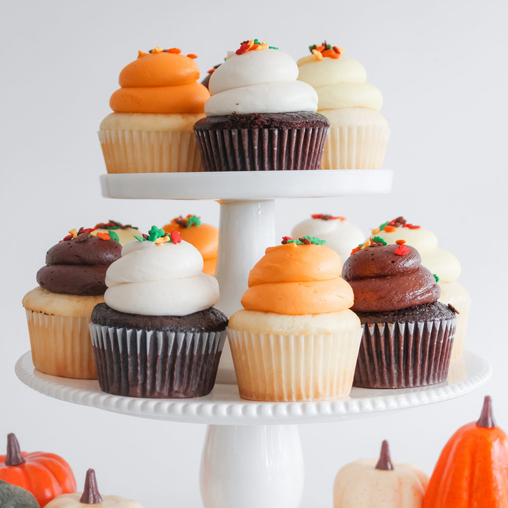 
                      
                        6 Large Fall Chocolate and Vanilla Cupcakes
                      
                    